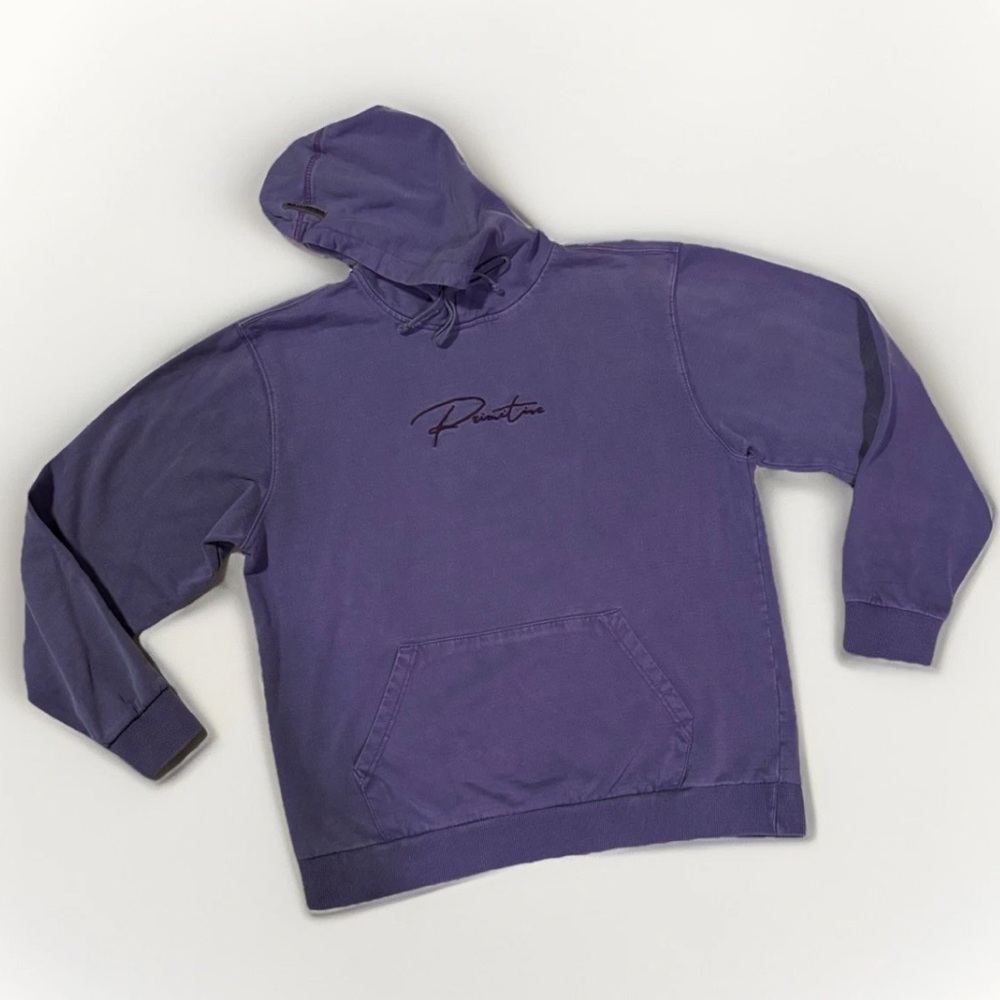 Primitive Skateboarding Hoodie Mens XL Purple Pullover Fleece Sweatshirt Skate